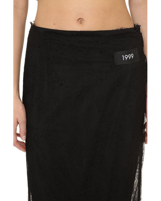 Dolce & Gabbana Black Lace Pencil Skirt