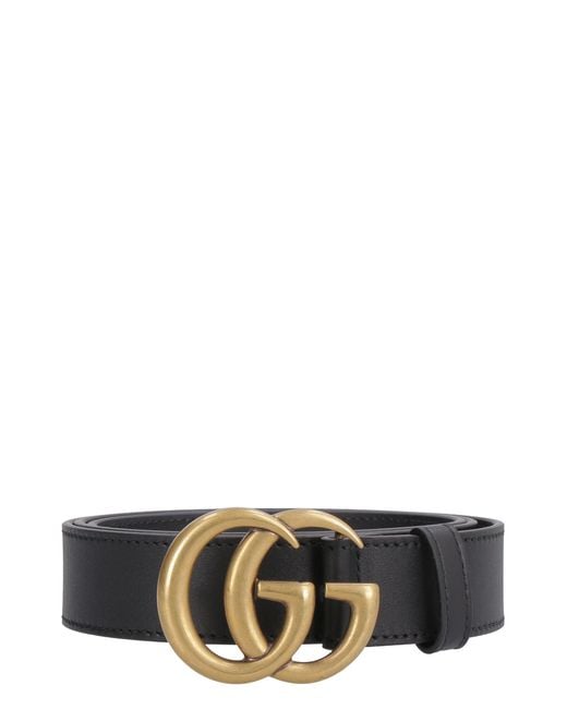 Gucci White Double G Buckle Leather Belt for men