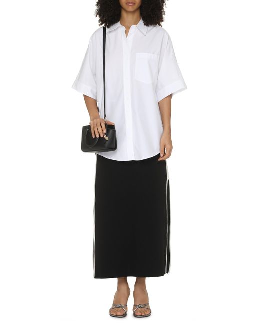 Calvin Klein White Short Sleeve Cotton Blend Shirt