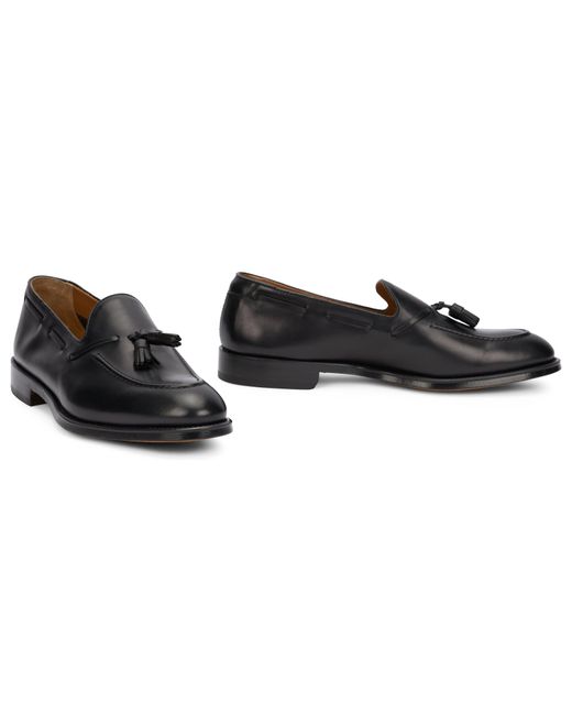 Doucal's Black Leather Loafer for men