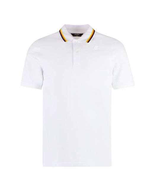 K-Way White Cotton-Pique Polo Shirt for men
