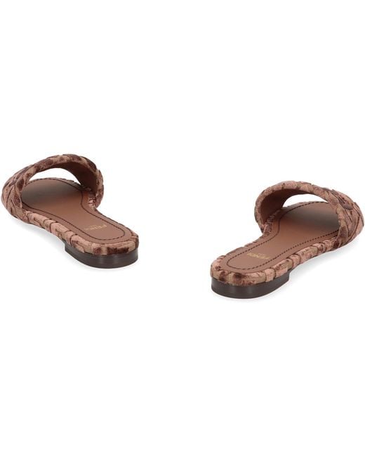 Fendi Brown Sunshine Slides