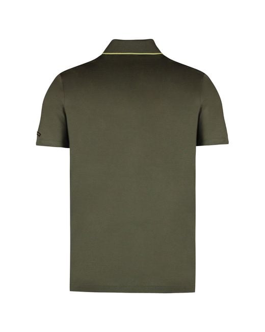 Paul & Shark Green Solid Shirt Collar Polo for men