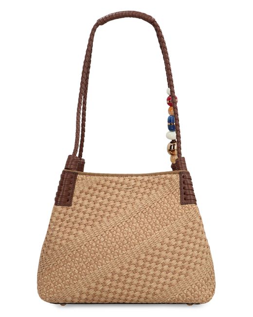 Etro Brown Small Raffia Shopping Bag Libra