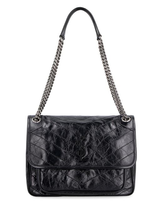 Saint Laurent Black Niki Quilted Leather Shoulder Bag