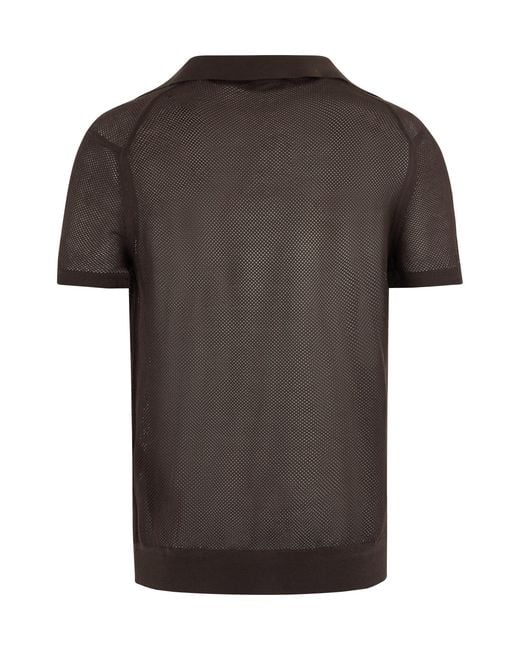 Tom Ford Black Mesh Cotton And Silk T-Shirt for men