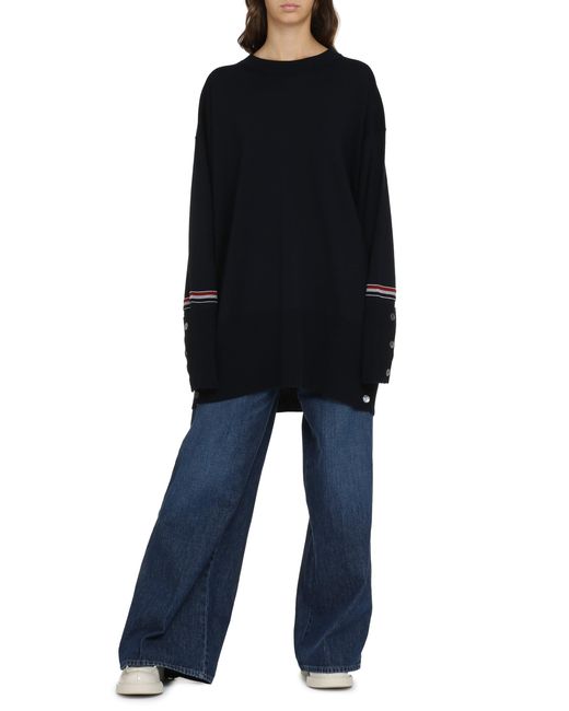 Thom Browne Blue Striped Wool Sweater For