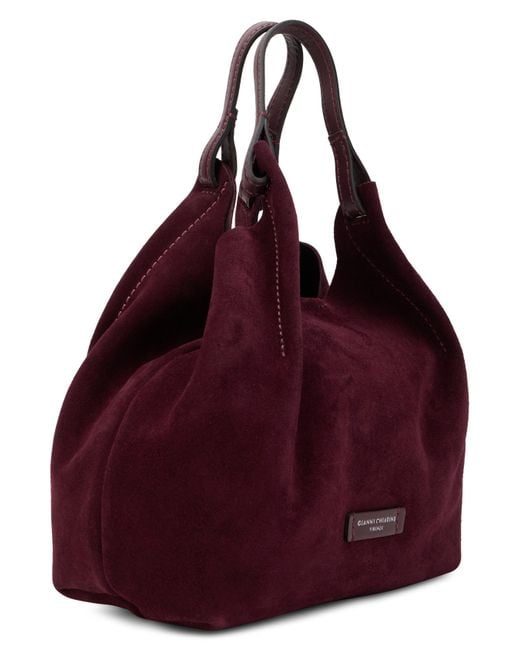 Gianni Chiarini Purple Suede Shoulder Bag
