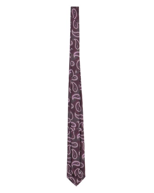 Cravatta in seta jacquard di Etro in Purple da Uomo