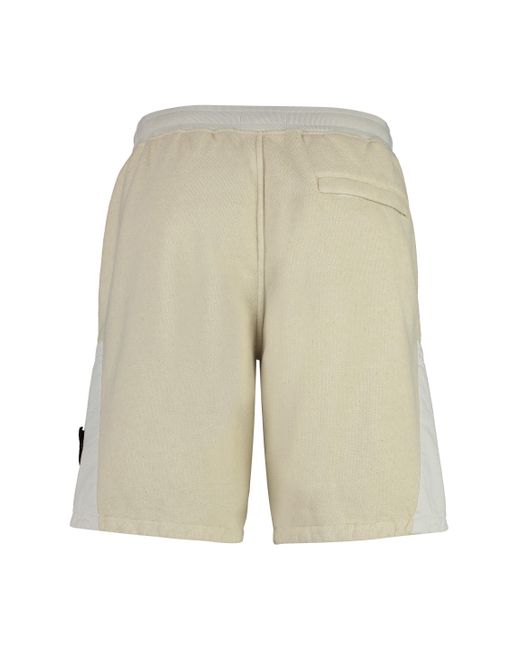 Stone Island White Cotton Bermuda Shorts for men