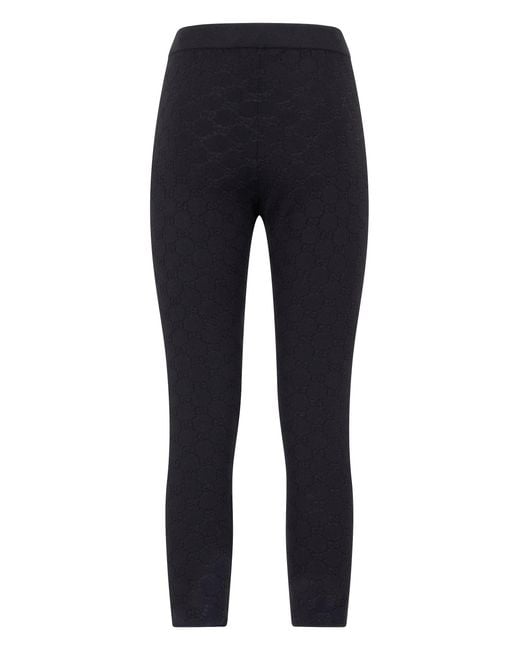Gucci Blue Gg Jacquard Elastic Leggings