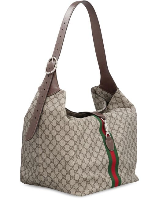 Gucci Gray Jackie 1961 GG Supreme Fabric Shoulder Bag for men