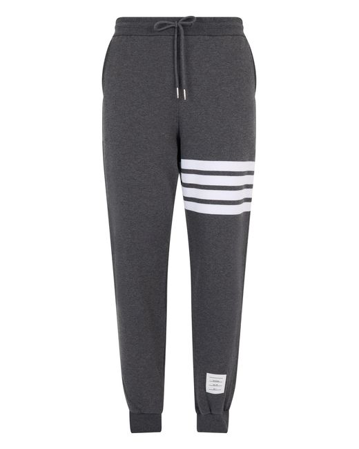 Thom Browne Gray Loopback Sports Pants for men