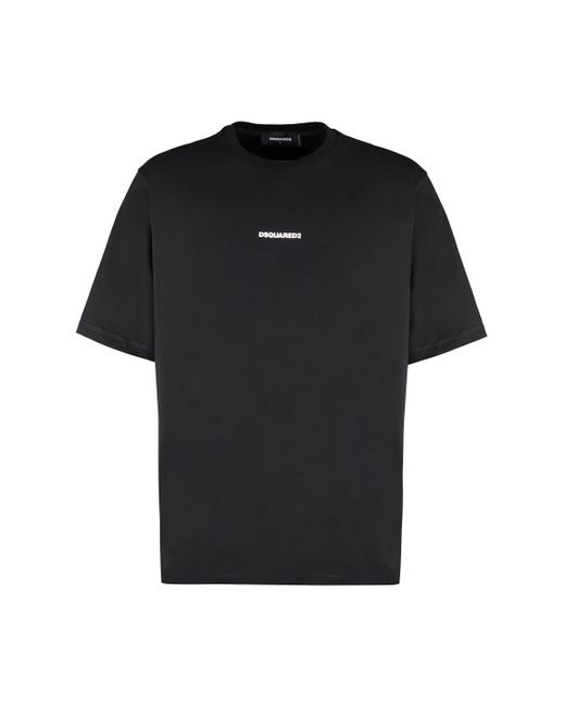 T-shirt girocollo in cotone di DSquared² in Black da Uomo