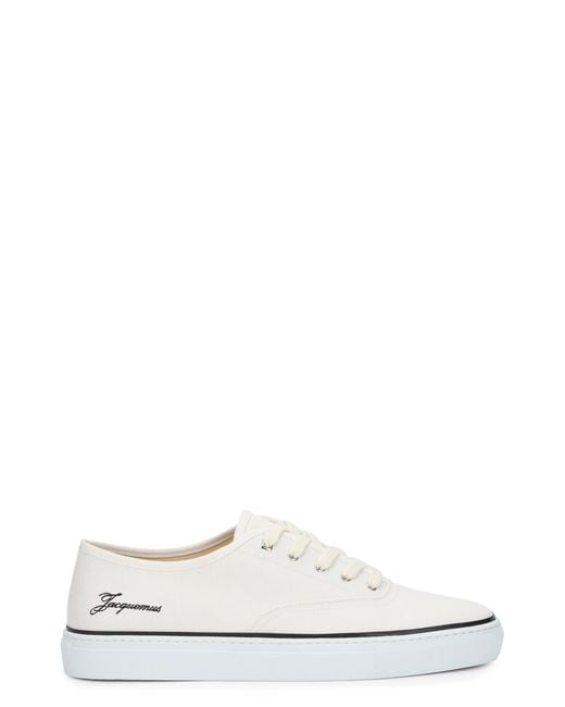 Jacquemus White Cotton Canvas Sneakers