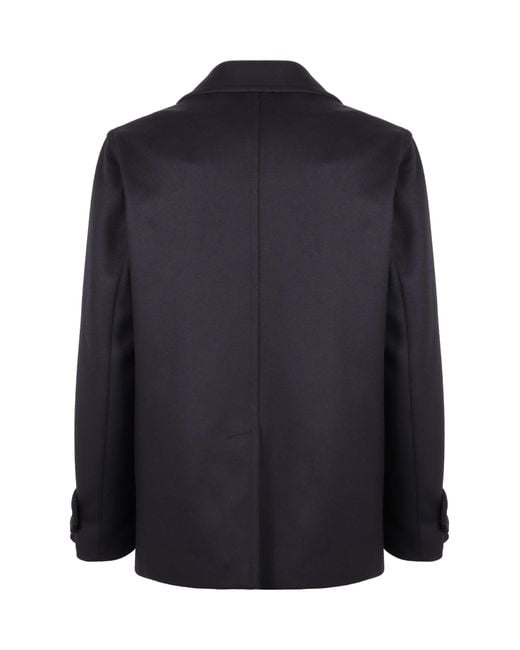 Slowear Blue Double-Breasted Coat for men