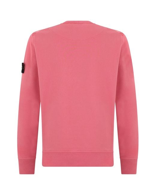 Stone Island Pink Sweatshirt With Distinctive Logo for men
