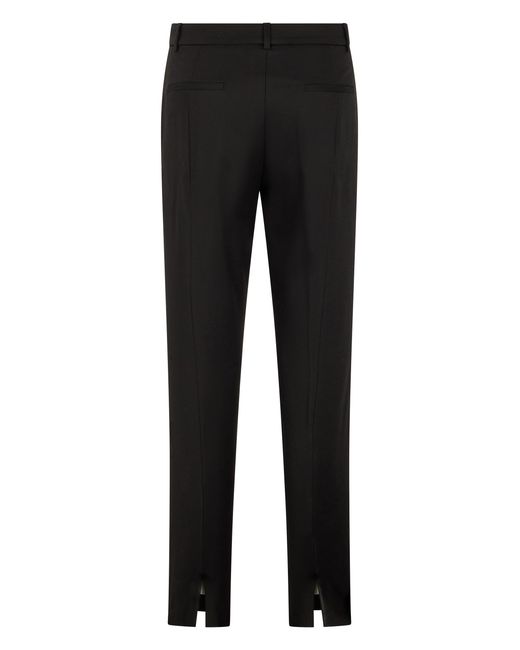 Peserico Black Straight Leg Cotton Blend Pants With Elastane
