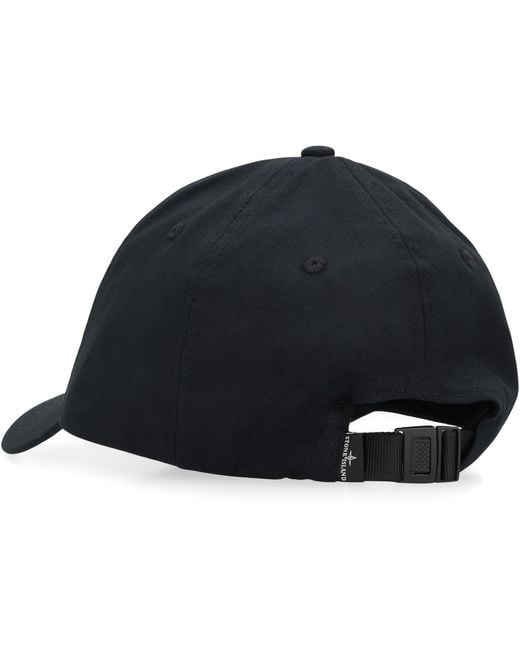 Stone Island Black Logo Baseball Cap for men