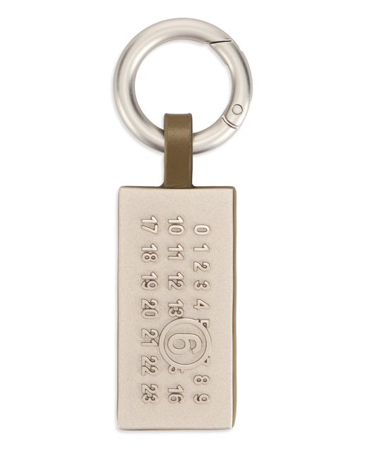 MM6 by Maison Margiela Natural Keychain With Branded Plate