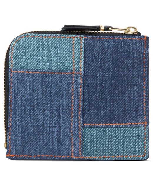 Comme des Garçons Blue Compact Wallet With Zip