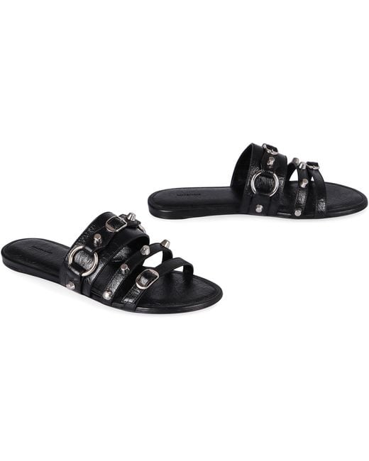 Balenciaga Black City Leather Mules