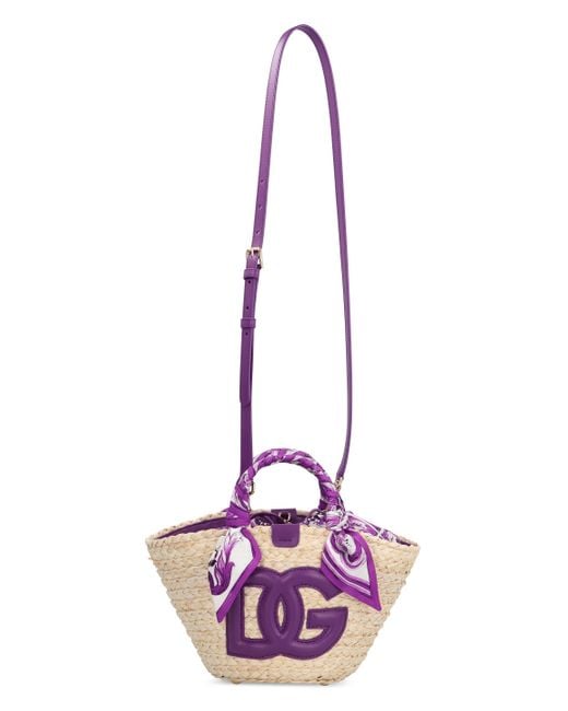 Dolce & Gabbana Pink Kendra Coffa Raffia Tote Bag