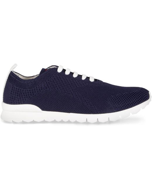 Kiton Blue Knit Low-top Sneakers for men