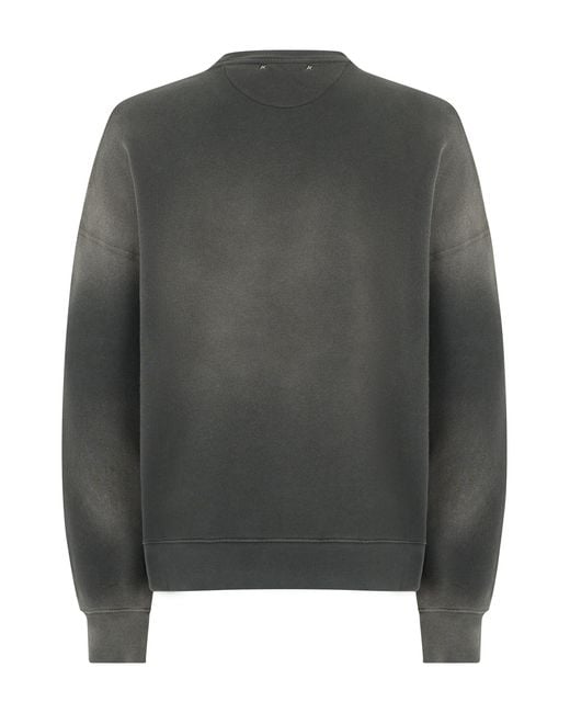 Golden Goose Deluxe Brand Gray Cotton Sweatshirt With Embroidery for men