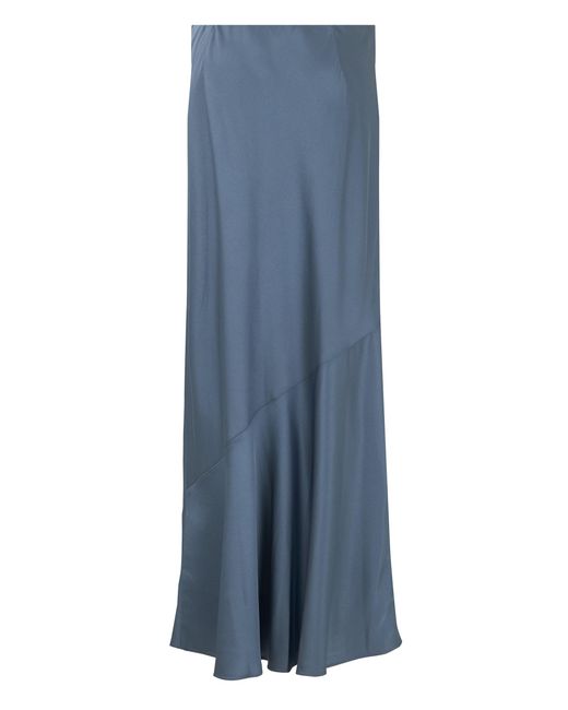 Vince Blue Maxi Satin Skirt