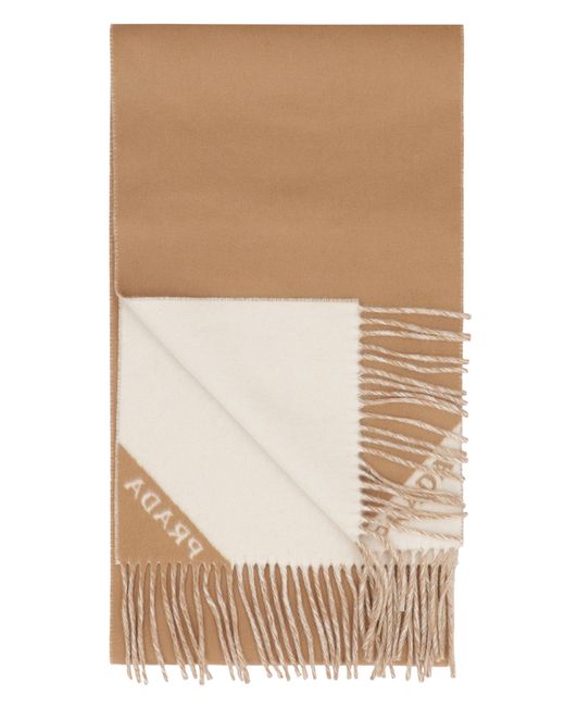 Sciarpa double in cashmere di Prada in Natural