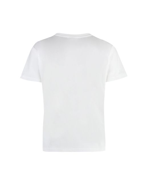 Pinko White Nambrone Decorative Inserts Crew-neck T-shirt
