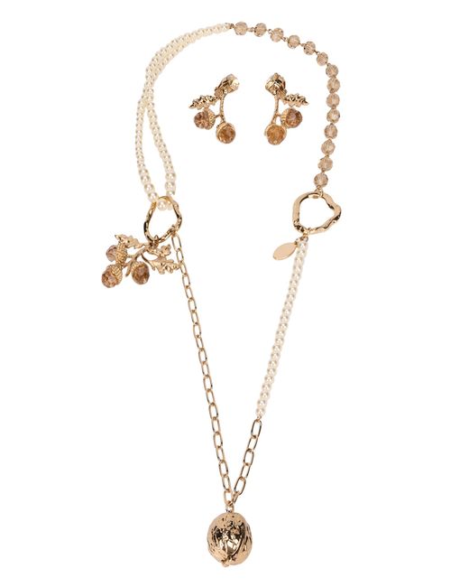 Weekend by Maxmara White Necklace And Earring Set