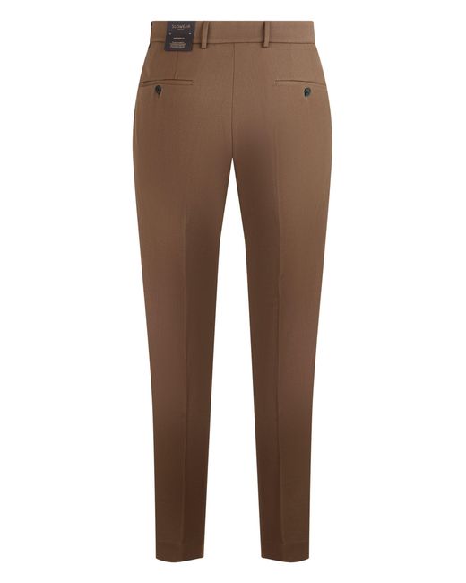 Slowear Brown Slim-Fit Straight-Leg Trousers With Soft Gloss Finish for men