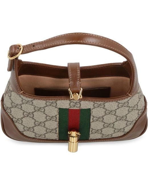 Gucci Natural Mini Hobo Handbag With Leather Trim