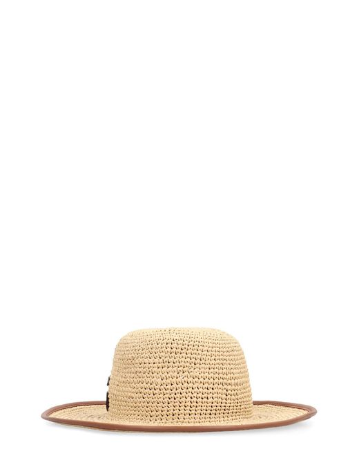 Gucci Natural Straw Hat With Logo Gg
