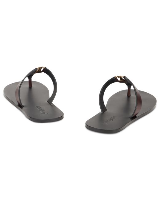 Saint Laurent Black Leather Flip-Flops for men