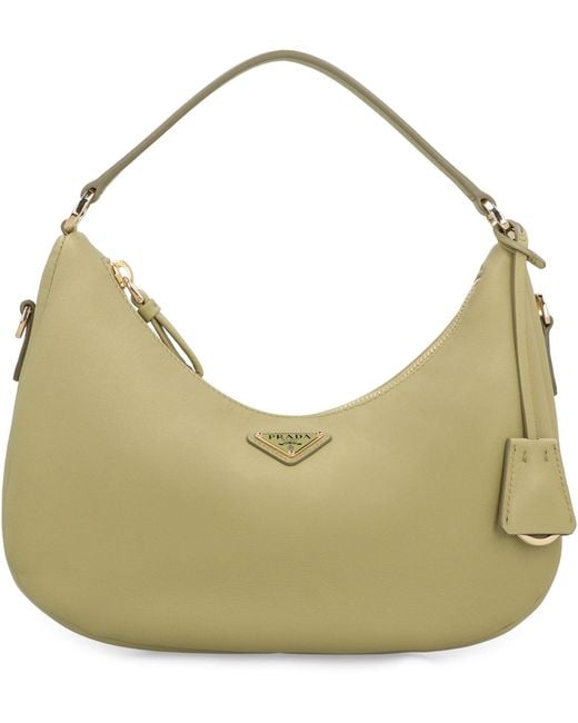 Borsa Sac Soft Grain in pelle di Prada in Green
