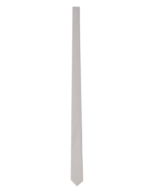Gucci White Silk Tie With Crêpe Effect for men