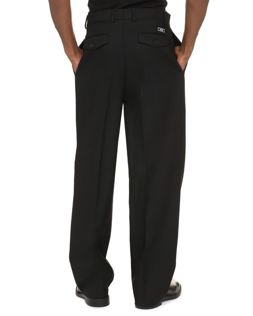 Versace Black Virgin Wool Trousers for men