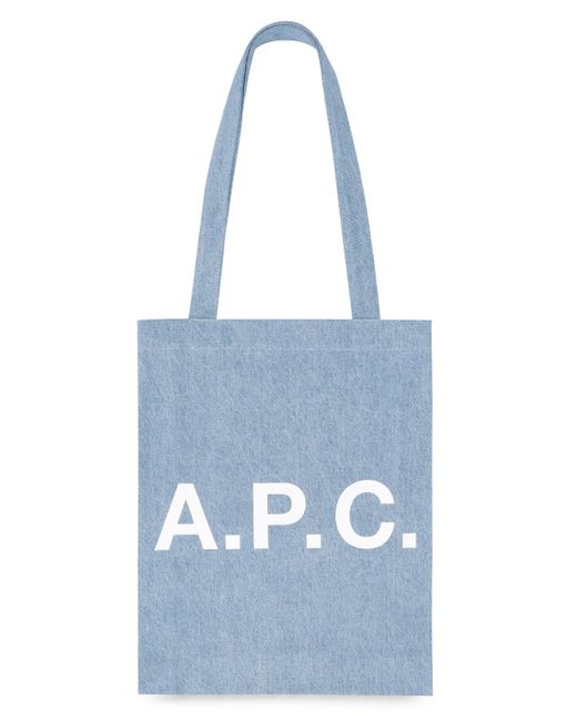 Tote bag Lou con logo di A.P.C. in Blue