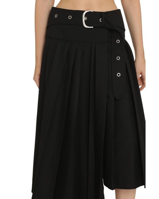 Off-White c/o Virgil Abloh Black Pleated Asymmetrical Skirt