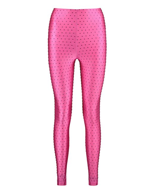 The Andamane Pink Rhinestone Embellished leggings