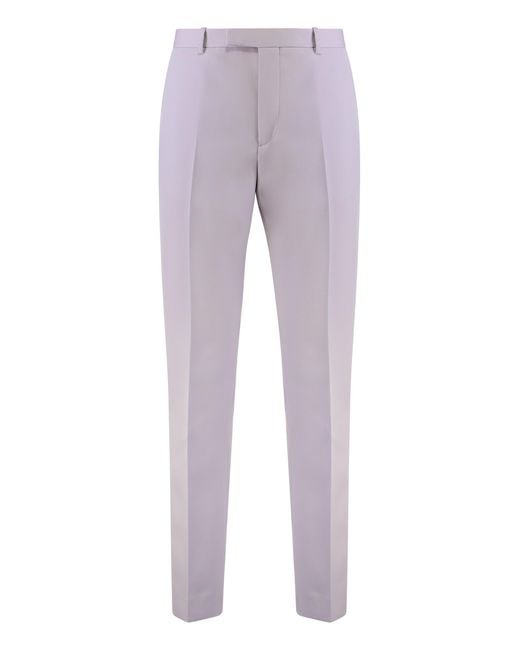 Gucci Purple Wool Gabardine Trousers for men