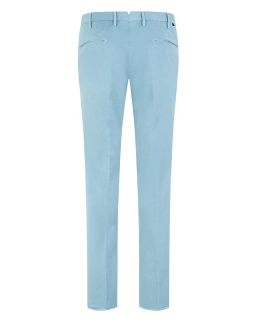 Slowear Blue Slim Fit Cotton Pants for men