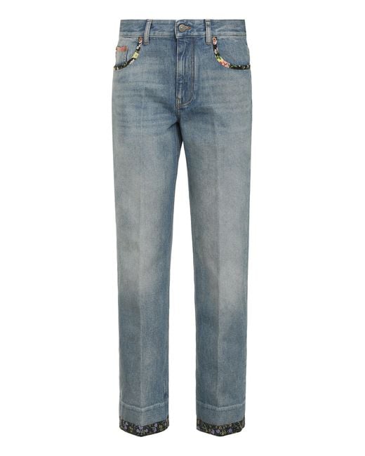 Valentino Garavani Blue High-Rise Flared Jeans
