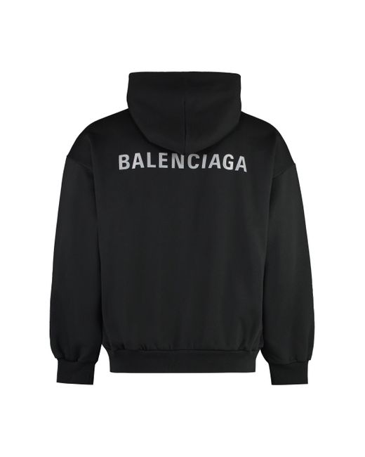 Balenciaga Black Medium Fit Logo Hoodie for men