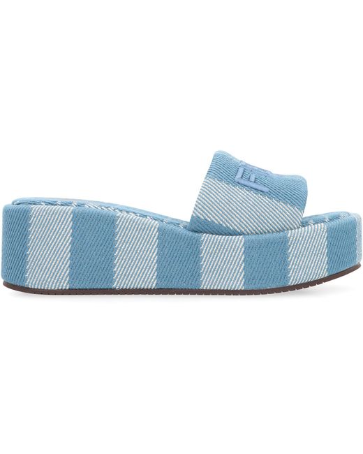 Fendi Blue Sunshine Slides