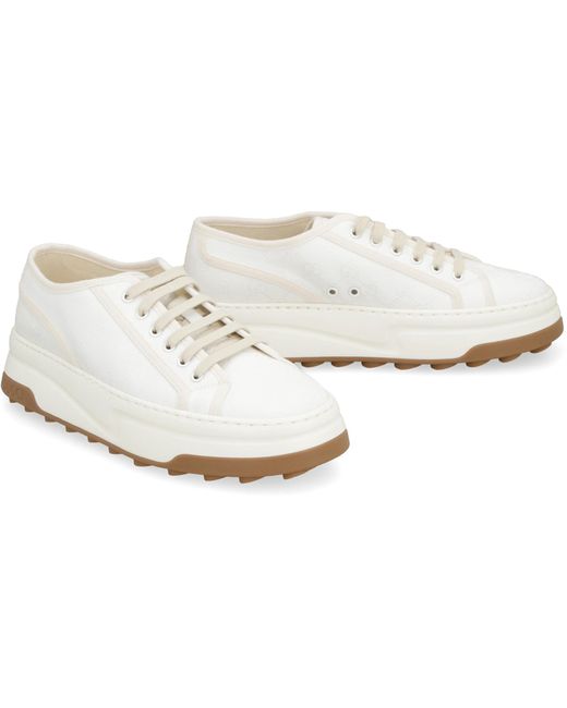 Gucci White Fabric Low-Top Sneakers for men