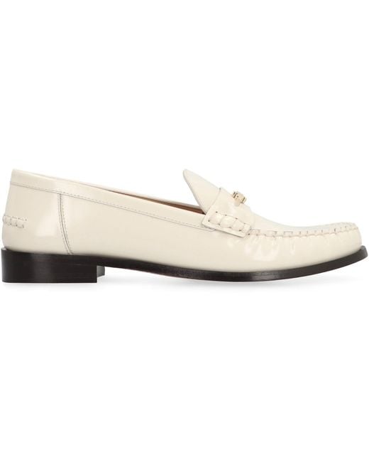 Ferragamo White Leather Loafers
